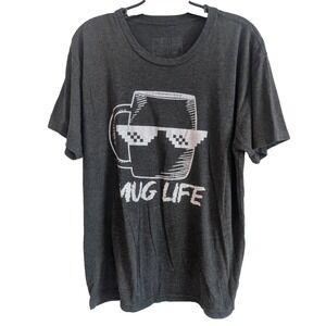 Black Rifle Coffee Company Men Large Grey Short Sleeve T Shirt Espresso Mug Life
